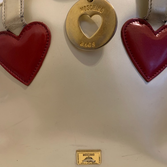 VINTAGE Moschino Red Heart Dome Satchel - Picture 4 of 7